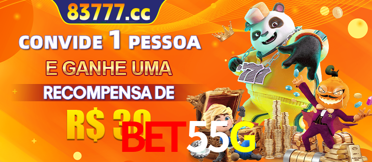 Banner institucional da BET55G sobre parceria de marcas e criação de uma marca de excelência, apresentando os mascotes de jogos populares como o Fortune Tiger.