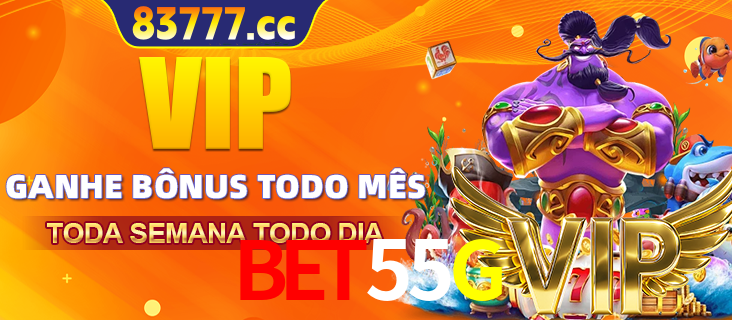Banner promocional do BET55G oferecendo 100% de recompensas adicionais contínuas para quem fizer o login diário (Daily sign-in), com um mascote de coelho.
